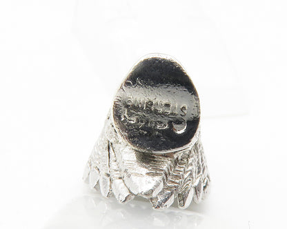925 Sterling Silver  Vintage Shiny Petite Chief's Head Drop Pendant  PT9446