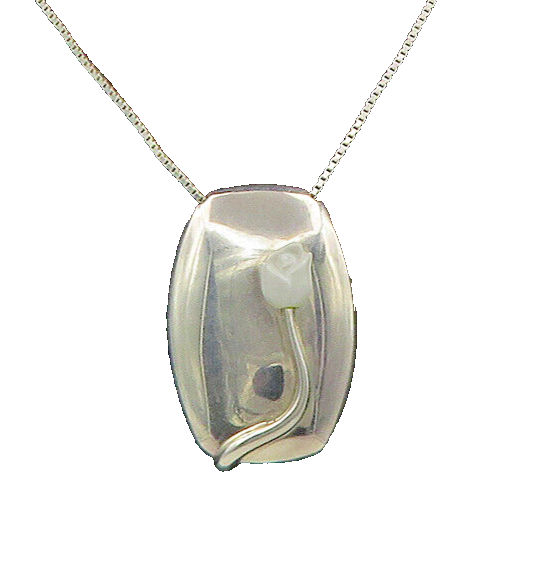 RCP DENMARK 925 Silver  Vintage Rose Flower Shiny Chain Necklace  NE2809