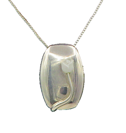 RCP DENMARK 925 Silver  Vintage Rose Flower Shiny Chain Necklace  NE2809
