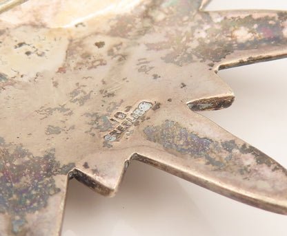 925 Sterling Silver  Vintage Minimalist Christmas Star Dome Brooch Pin BP10253