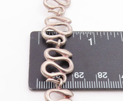 925 Sterling Silver Vintage Bracelet Minimalist Wavy Snake Link Chain  BT12060