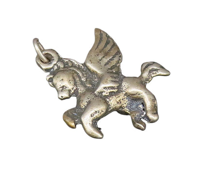 925 Sterling Silver  Vintage Sculpted Fancy Flying Horse Pendant  PT21491