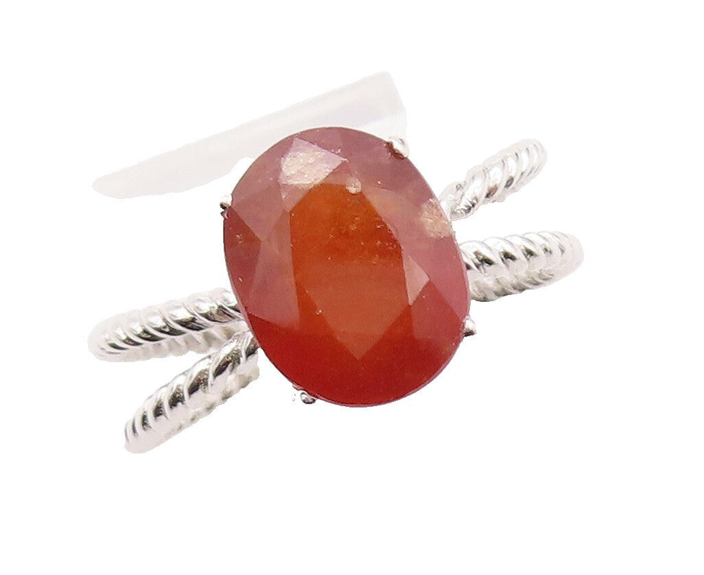 925 Sterling Silver Vintage Ring Designer Cutout x Oval Gemstone  Sz 7  RG30827