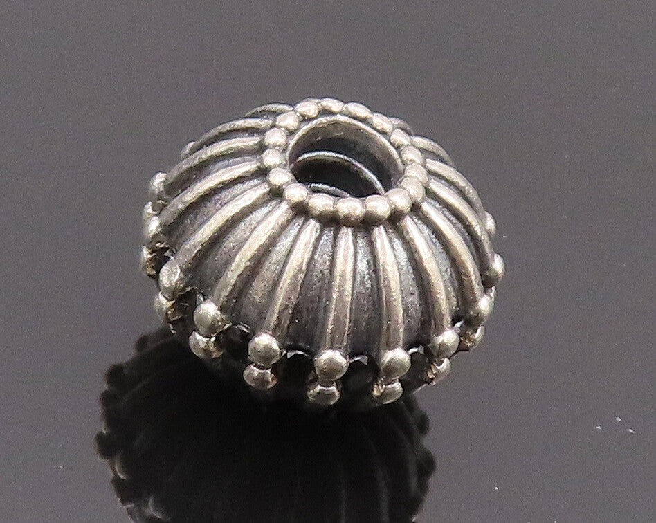 925 Sterling Silver Vintage Pendant PANDORA Solid Carved Beaded Bead  PT22758