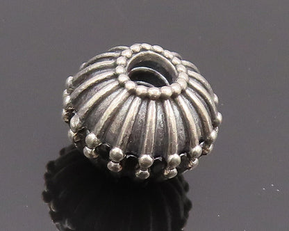 925 Sterling Silver Vintage Pendant PANDORA Solid Carved Beaded Bead  PT22758