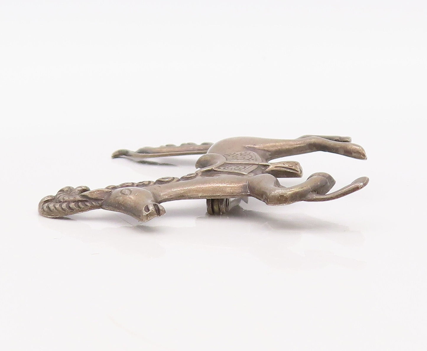 925 Sterling Silver Vintage Brooch Pin LANG 3D Cutout Running Horse  BP11201