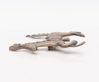 925 Sterling Silver Vintage Brooch Pin LANG 3D Cutout Running Horse  BP11201