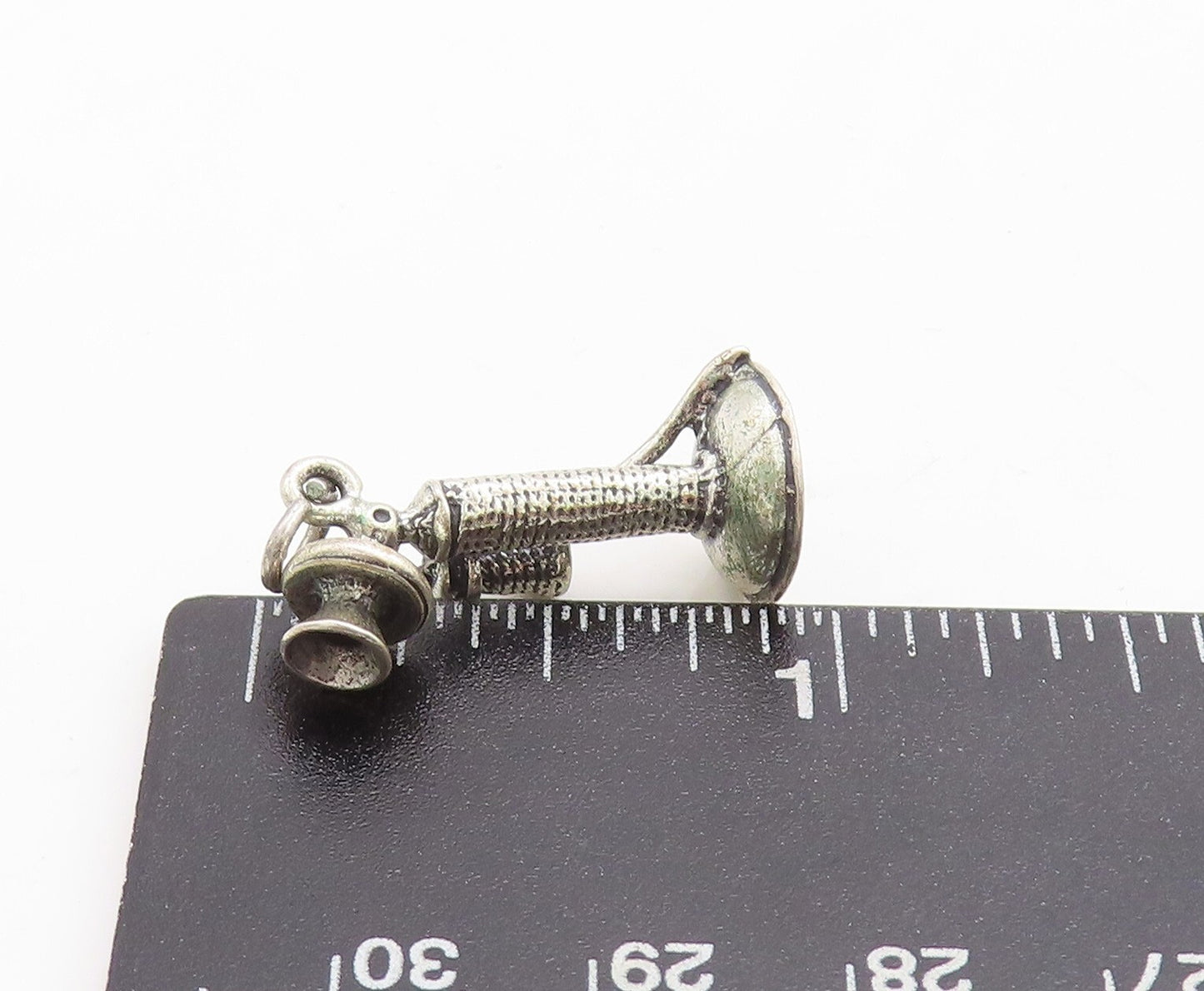 925 Sterling Silver Vintage Pendant DANECRAFT 3D Old Telephone Charm  PT23692