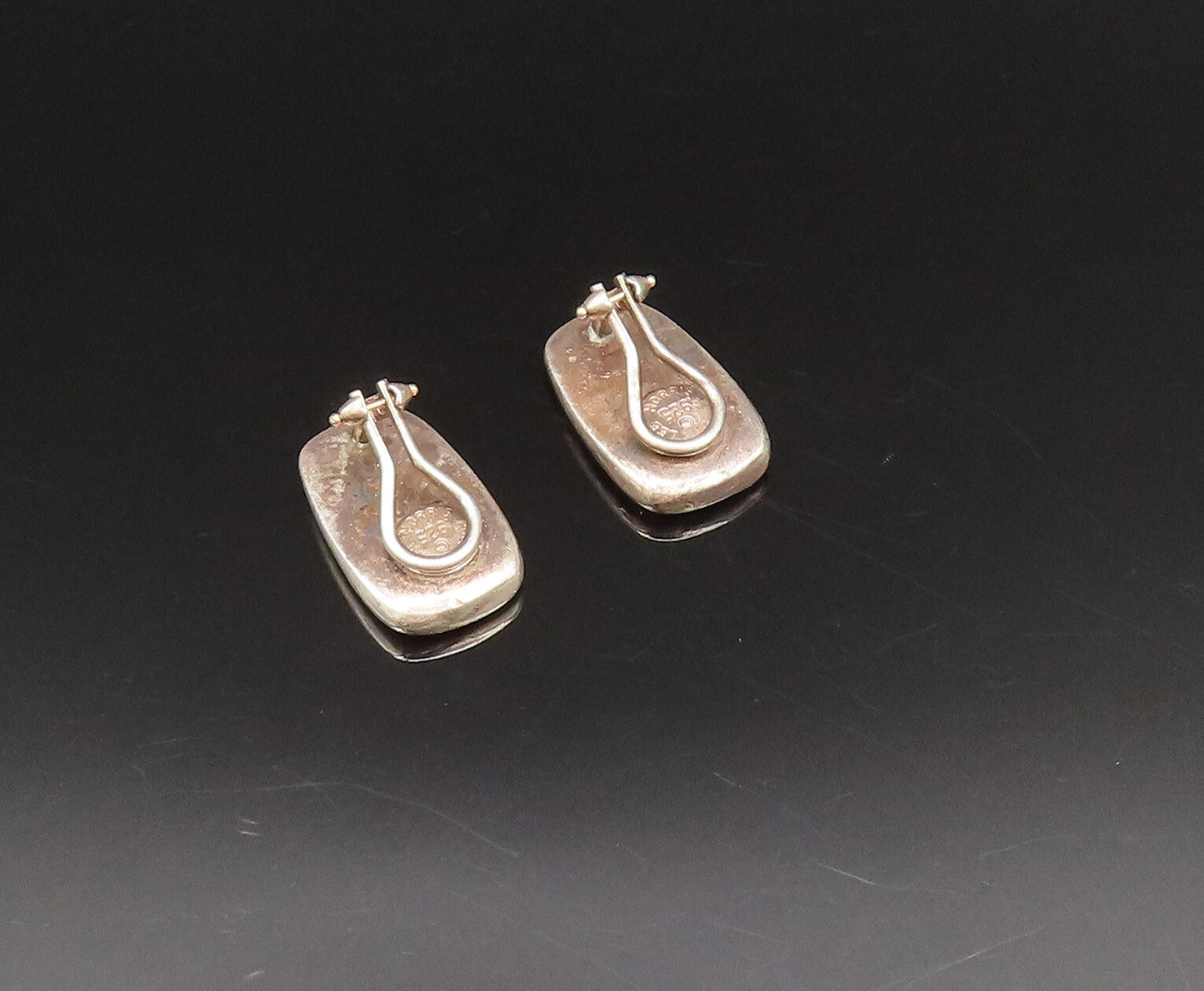 RLM 925 Silver  Vintage Minimalist Concave Non Pierced Earrings  EG12015