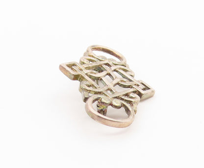 925 Sterling Silver Vintage Brooch Pin Classic Celtic Eternity Knotwork  BP12660