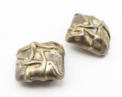 BATAMI ISRAEL 925 Silver  Vintage Hollow Sculpted Non Pierce Earrings  EG5858