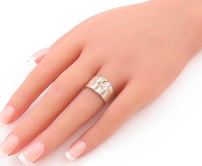 925 Sterling Silver Vintage Ring LAPPONIA Brutalist Carved  Sz 6.5  RG32779