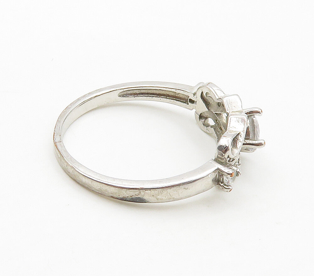 925 Sterling Silver  Cubic Zirconia Shiny Swirl Band Ring Sz 10  RG15897