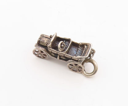 925 Sterling Silver  Vintage Oxidized Old Fashioned Automobile Pendant  PT6983