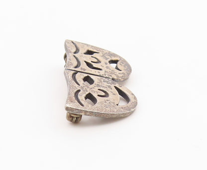 MEXICO 925 Sterling Silver  Vintage Dramatic Theater Mask Brooch Pin  BP3276