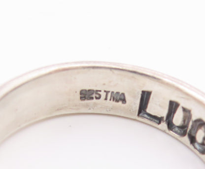925 Sterling Silver Vintage Ring Engraved Chinese Luck & Fortune  Sz 8  RG36021