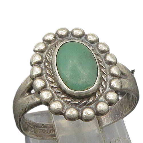 POST BELL 925 Silver  Vintage Oval Jasper Rope Border Ring Sz 6  RG24213
