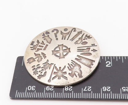 925 Sterling Silver Vintage Brooch IRELAND Symbols Of Irish Heritage  BP12076