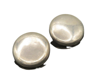 MEXICO 925 Silver  Vintage Shiny Minimalist Non Pierce Drop Earrings  EG10513