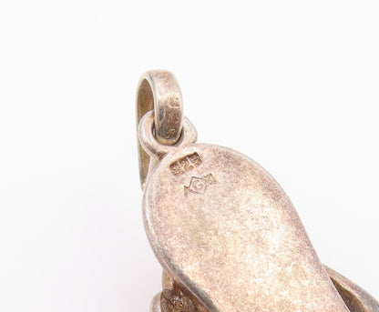 925 Sterling Silver  Vintage Single Cubic Zirconia Flip Flop Pendant  PT21166