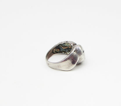 925 Sterling Silver  Vintage Modernist Band Ring Sz 7  RG3095