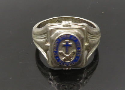 SK&F 925 Silver  Vintage Our Lady Star Of The Sea School Ring Sz 9  RG21743