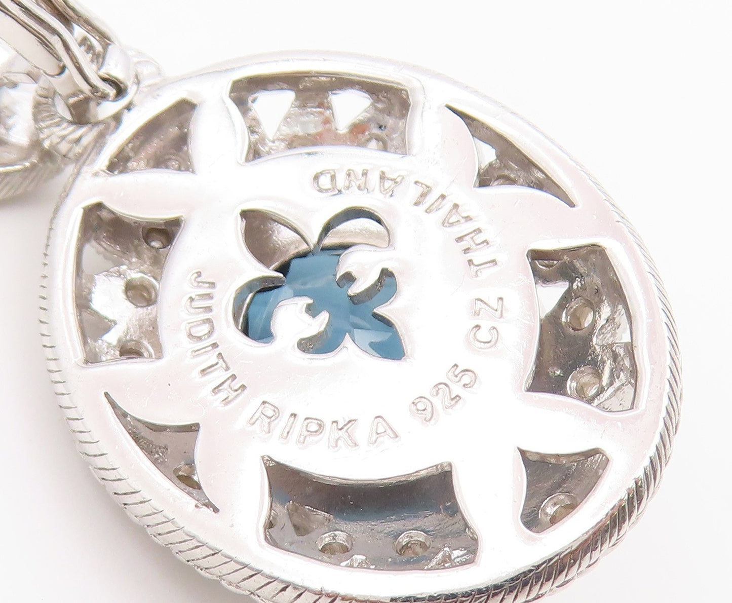 925 Sterling Silver Vintage Pendant JUDITH RIPKA Faceted Topaz Charm  PT26653