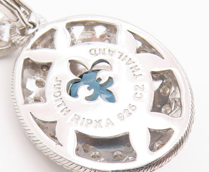 925 Sterling Silver Vintage Pendant JUDITH RIPKA Faceted Topaz Charm  PT26653