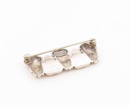 STAMAS 925 Sterling Silver  Vintage Shiny Sitting Buddha Brooch Pin  BP8165