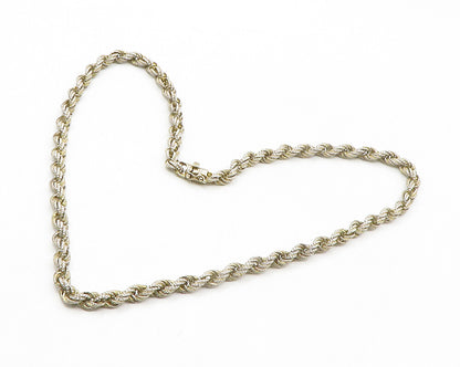 925 Sterling Silver  Vintage Shiny White Topaz Twist Chain Necklace  NE2287
