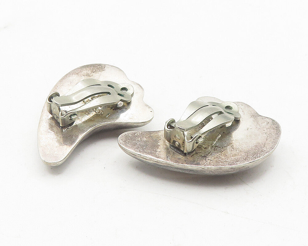 MEXICO 925 Sterling Silver  Vintage Hollow Swirl Non Pierce Earrings  EG6033