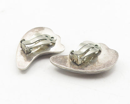 MEXICO 925 Sterling Silver  Vintage Hollow Swirl Non Pierce Earrings  EG6033