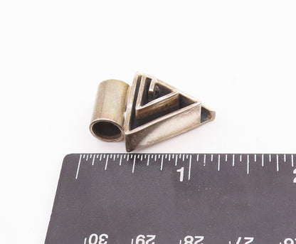 925 Sterling Silver Vintage Pendant MEXICO Designer Triangular Spiral  PT23355