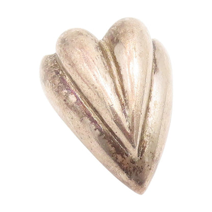 925 Sterling Silver Vintage Ring Ribbed Puffy Fluted Heart Band  Sz 5.5  RG33774