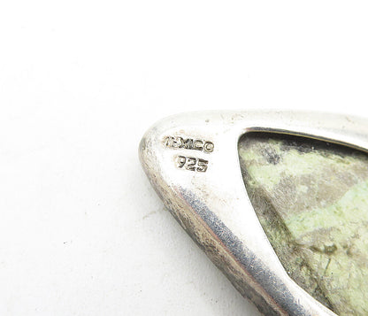 MEXICO 925 Sterling Silver  Vintage Minimalist Jasper Drop Pendant  PT4472