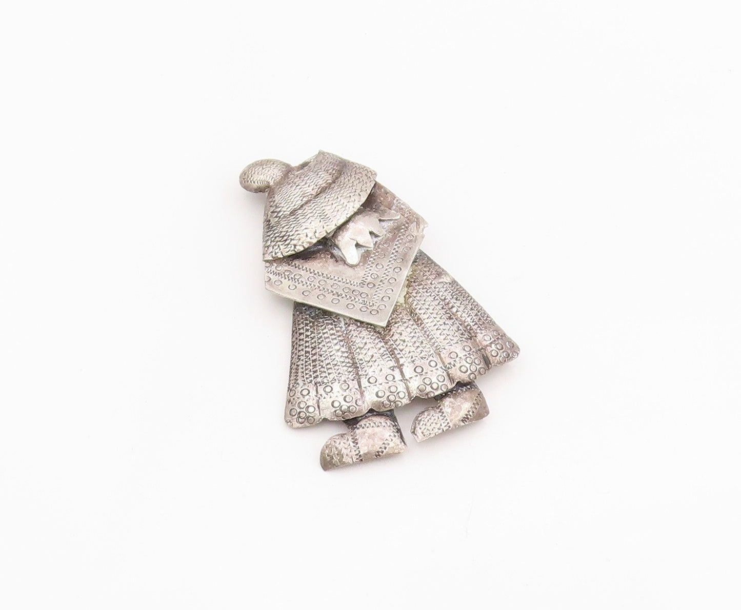 925 Sterling Silver Vintage Brooch Pin Peruvian Poncho Women Figurine   BP12168