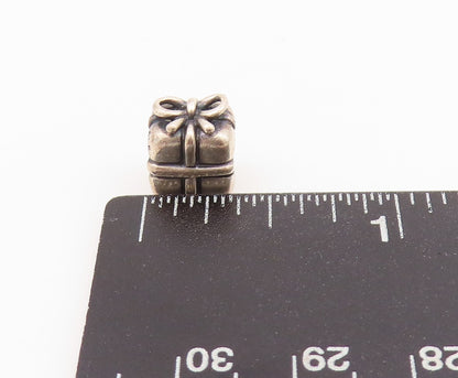 925 Sterling Silver Vintage Pendant PANDORA Mini Carved Gift Box Charm  PT24255