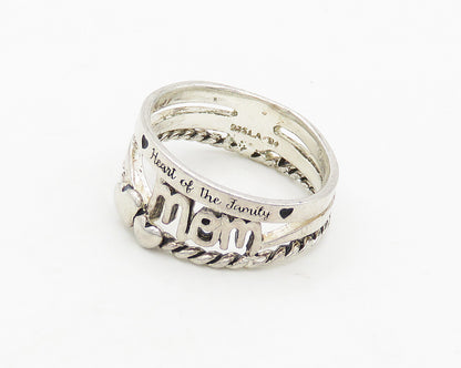 925 LA Sterling Silver  Vintage Shiny Mom Love Twist Band Ring Sz 7  RG19784