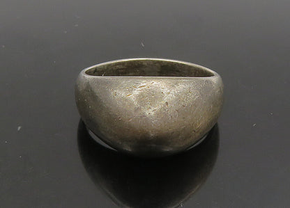 925 Sterling Silver  Vintage Antique Dark Tone Dome Band Ring Sz 6  RG23477