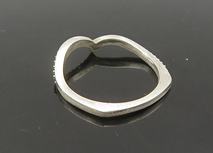 925 Sterling Silver  Vintage Shiny Pointed Design Band Ring Sz 7  RG22175