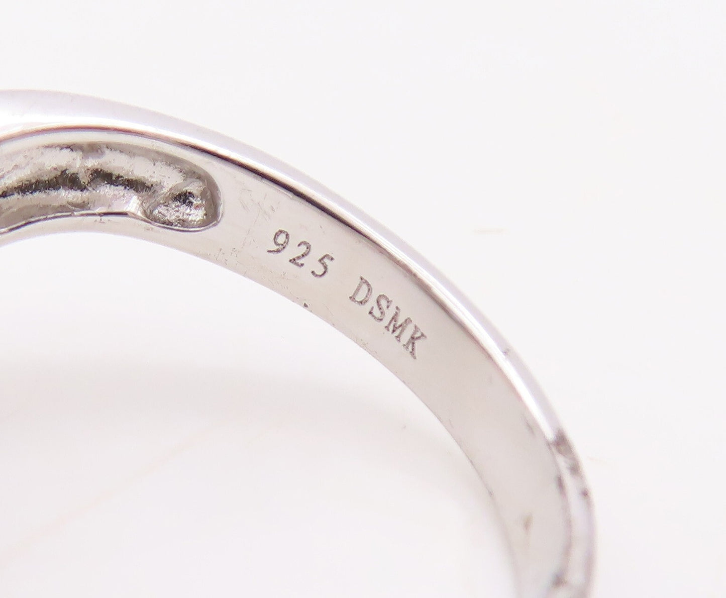 925 Sterling Silver Vintage Ring Designer Sapphire Spiral CZ Inlay Sz 7  RG30892