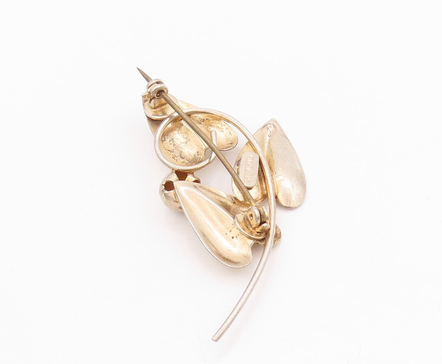925 Sterling Silver Vintage Brooch Solid Leaved Cutout  BP11733