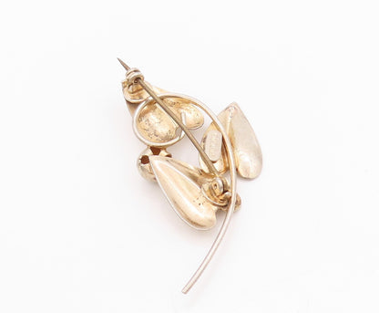 925 Sterling Silver Vintage Brooch Solid Leaved Cutout  BP11733