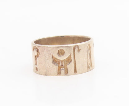 925 Sterling Silver Vintage Ring IRELAND Historical Symbols Band  Sz 8  RG34770