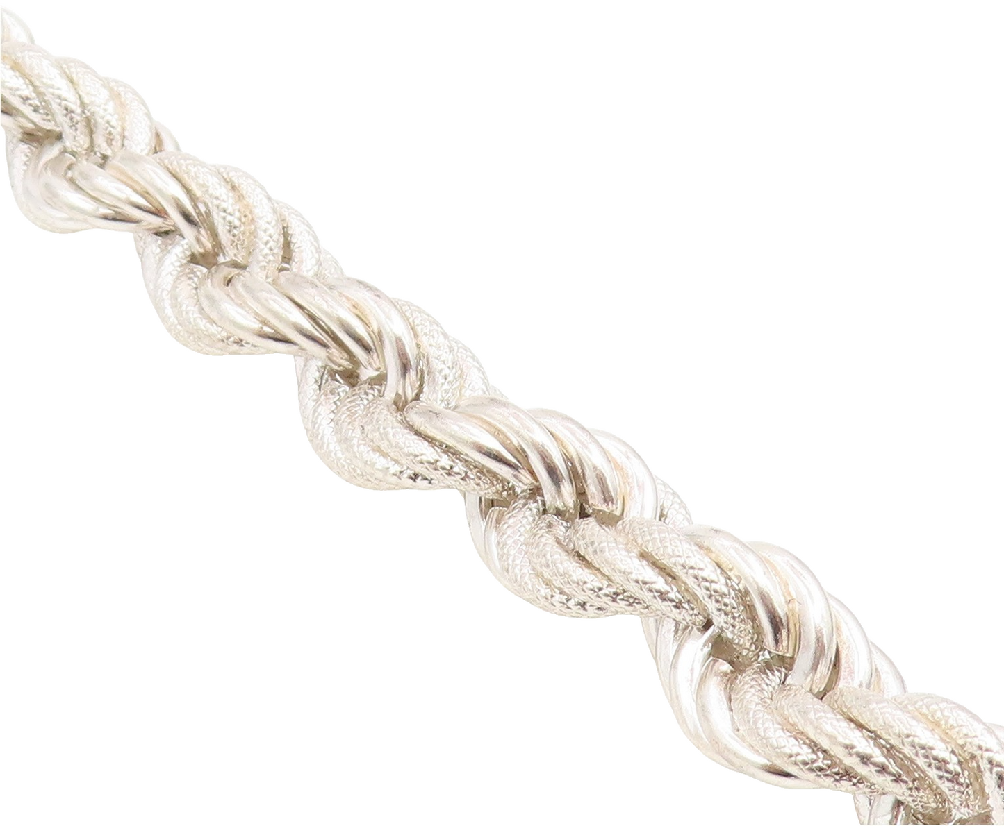 925 Sterling Silver Vintage Bracelet Modernist Solid Twisted Rope Chain  BT11872