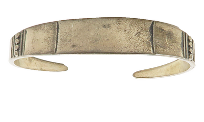 REED & BARTON 925 Silver  Vintage Dark Tone Etched Detail Cuff Bracelet BT4935