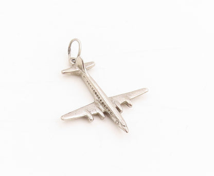 925 Sterling Silver Vintage Pendant Miniature Aviation Airplane Charm  PT25419