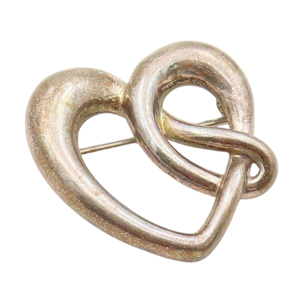 925 Sterling Silver Vintage Brooch Intertwined Celtic Love Heart Pin  BP12099