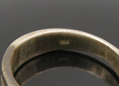 925 Sterling Silver  Vintage Ribbed Minimalist Round Band Ring Sz 6.5  RG21701