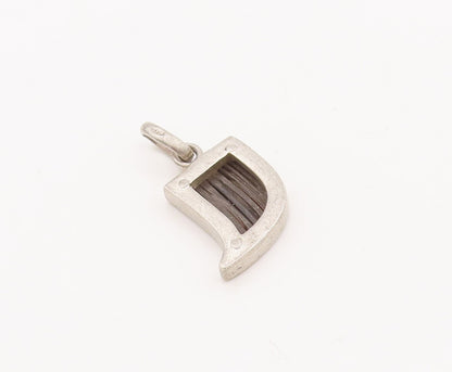 925 Sterling Silver Vintage Pendant Solid Carved Animal Tooth Charm  PT23476
